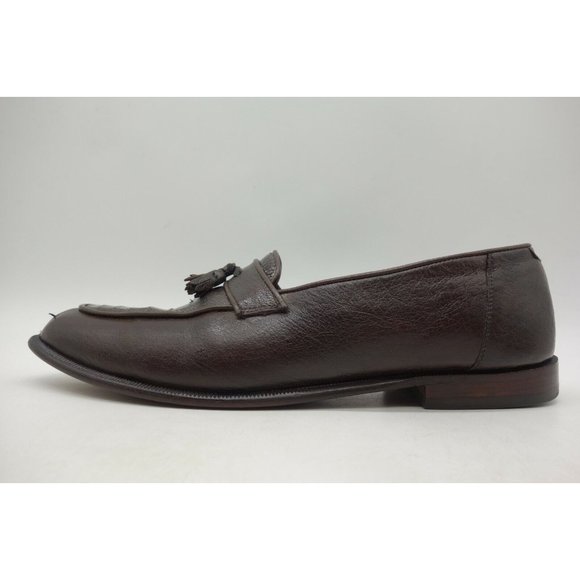 Brown Leather Smooth Ostrich Claw Leg Tassel Slip On Loafers Shoes Men\'s 10 D main image 4
